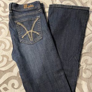 KUT From The Kloth-Rachel Bootcut-Blue Stretch Denim Flat Front-Womens Size 4